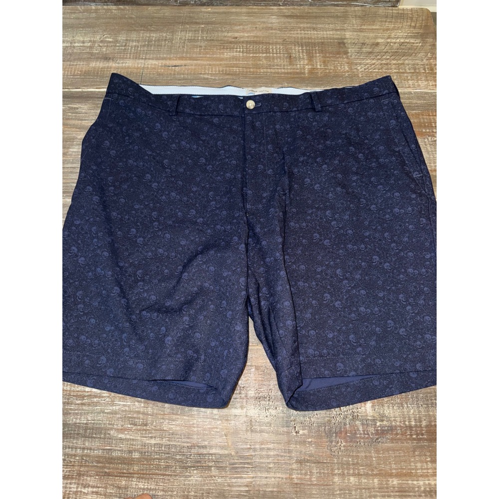 Peter Millar Crown Sport Mens 40 Navy Blue Skull Floral Performance Golf Shorts